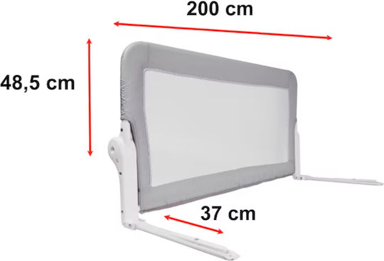 Guimo Bară de Protecție Pliabilă pentru Pat din Metal în Culoare Gri 65 cm