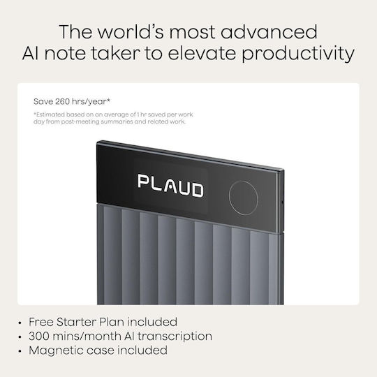 Plaud Plaud Sprachaufnahmegerät Note mit Interner Speicher 64GB