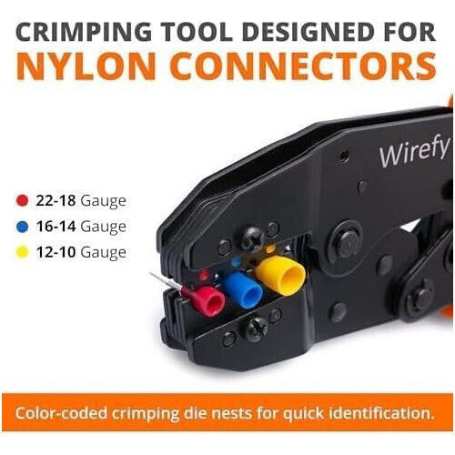 Wirefy Cleste Sertizat Autoreglabil Pentru Papuci Terminali Secțiune 0.5 - 10mm² cu Mecanism cu Clichet