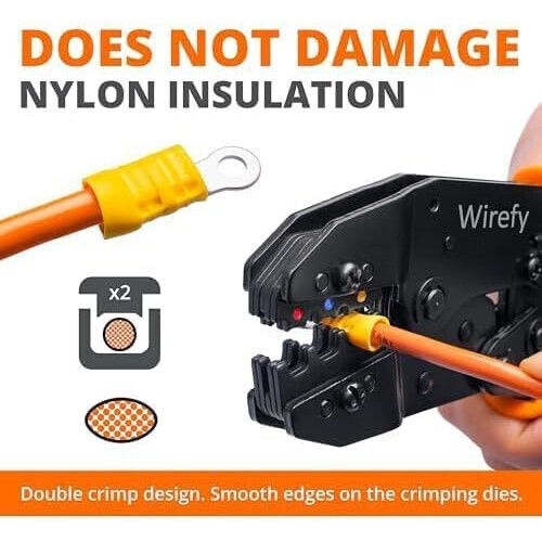 Wirefy Cleste Sertizat Autoreglabil Pentru Papuci Terminali Secțiune 0.5 - 10mm² cu Mecanism cu Clichet