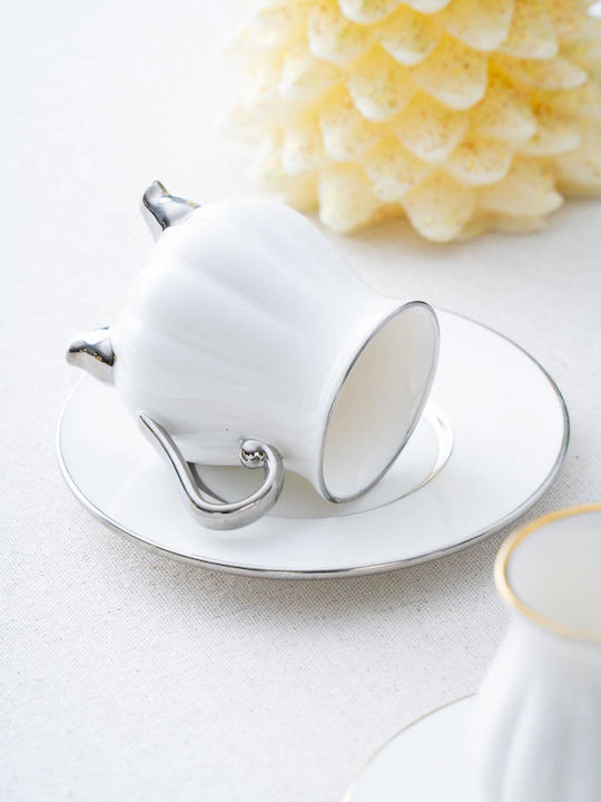 SteweHome Set Coffee Cups Made of White Porcelain 90ml 6 Pieces