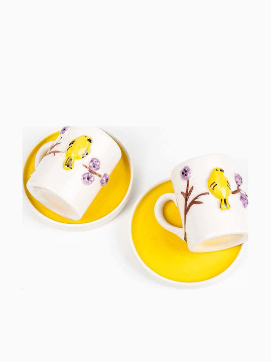 SteweHome Set Of Multicolour Ceramic Coffee Cups 4 Pieces