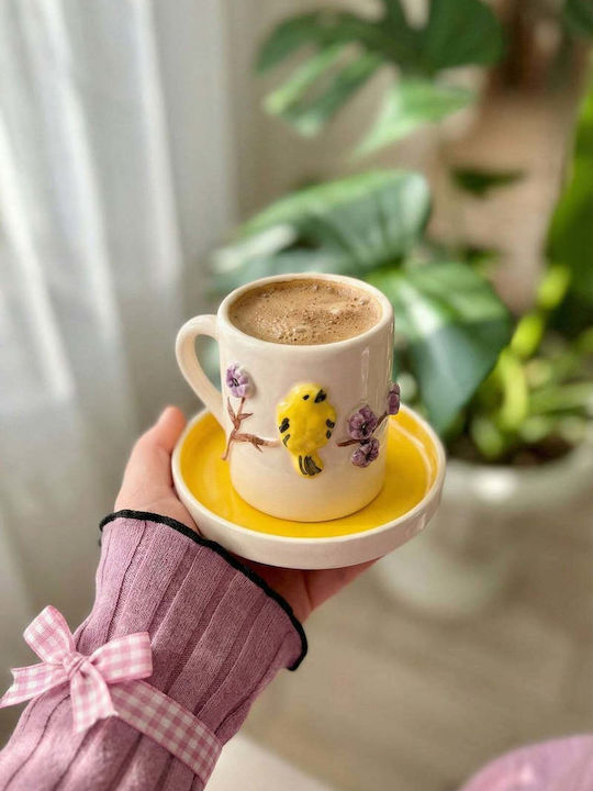 SteweHome Set Of Multicolour Ceramic Coffee Cups 4 Pieces