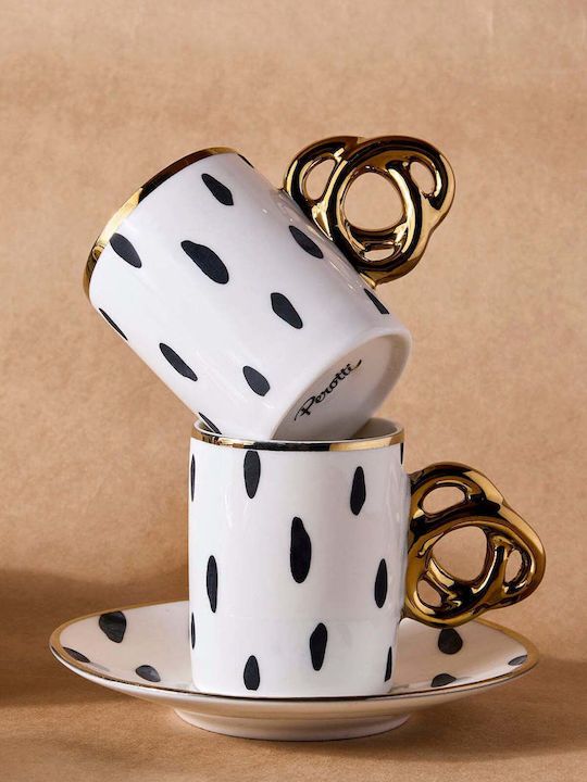 SteweHome Set Of Multicolour Porcelain Coffee Cups 6 Pieces