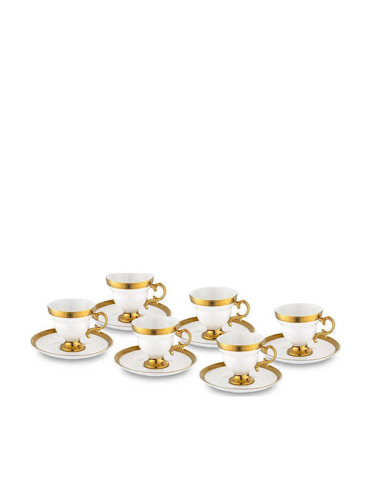 SteweHome Set Coffee Cups Made of White Porcelain 90ml 6 Pieces