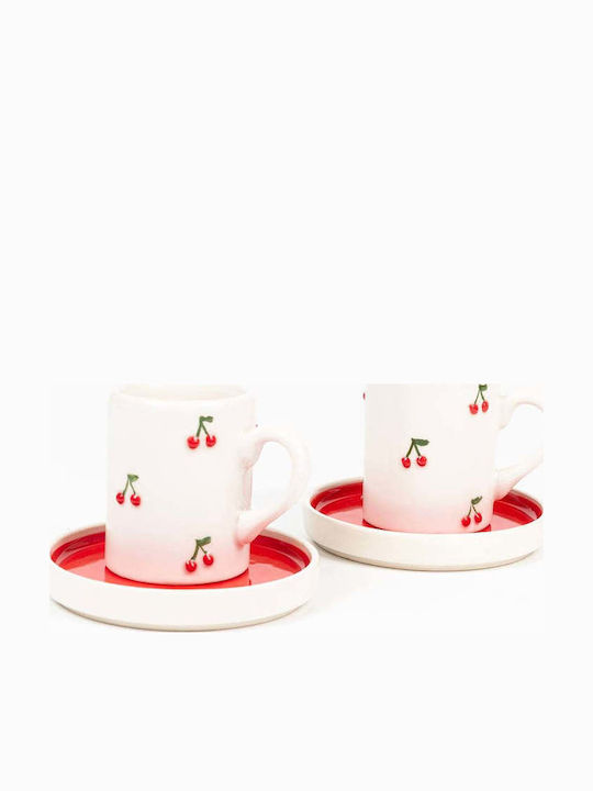 SteweHome Set Of Multicolour Ceramic Coffee Cups 80ml 4 Pieces