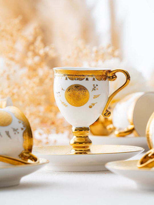 SteweHome Set Coffee Cups Made of White Porcelain 90ml 6 Pieces