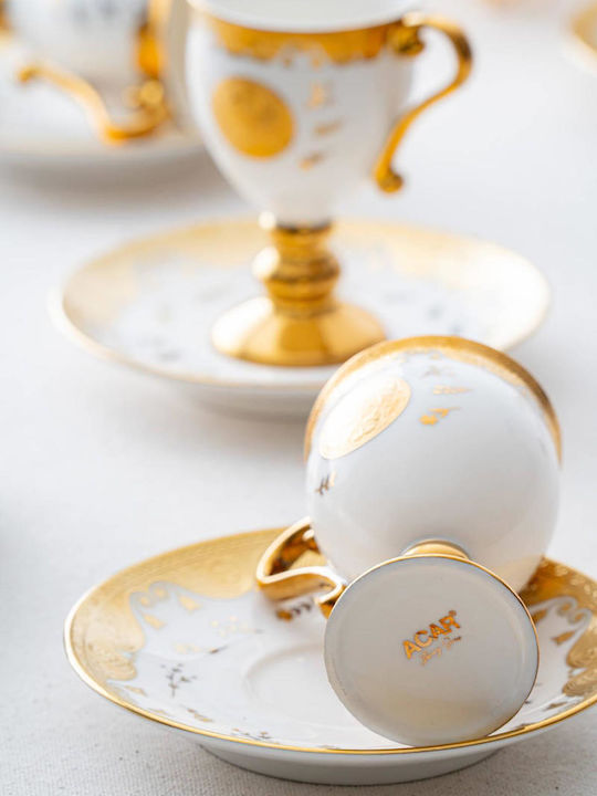 SteweHome Set Coffee Cups Made of White Porcelain 90ml 6 Pieces