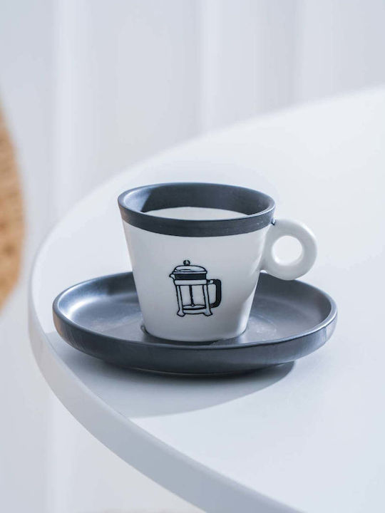 SteweHome Set Coffee Cups Made of Multicolour Porcelain 100ml 6 Pieces