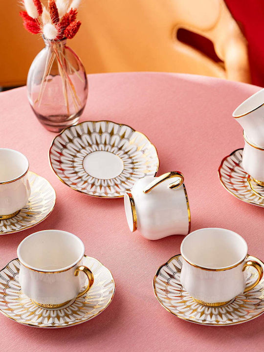 SteweHome Set Coffee Cups Made of White Porcelain 90ml 6 Pieces