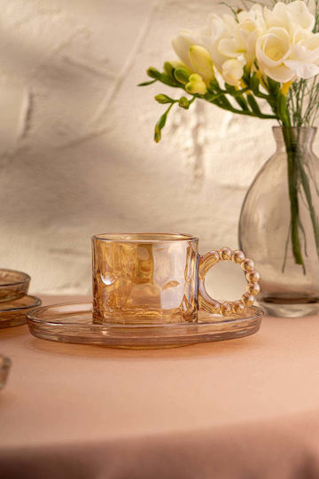 SteweHome SteweHome Set Tassen Kaffee Glas Braun 100ml 6 Stück
