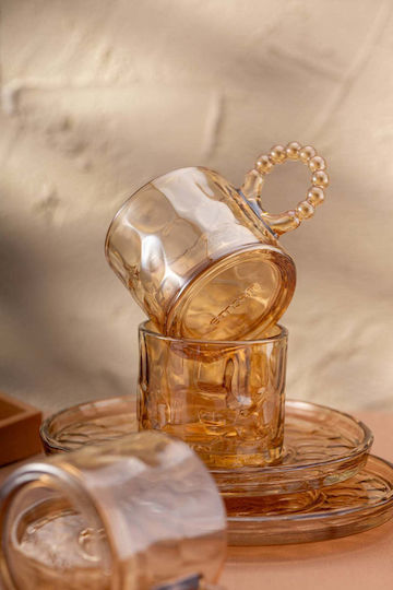 SteweHome SteweHome Set Tassen Kaffee Glas Braun 100ml 6 Stück
