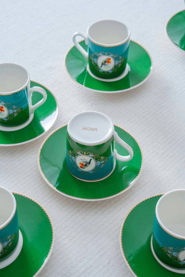 SteweHome SteweHome Set Tassen Kaffee Aus Porzellan Grüne 90ml 6 Stück