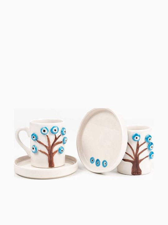 SteweHome Set Of Multicolour Ceramic Coffee Cups 4 Pieces
