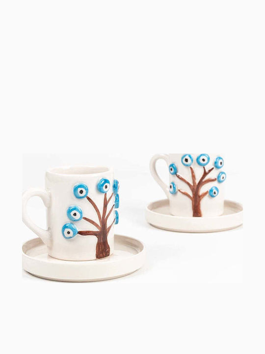 SteweHome Set Of Multicolour Ceramic Coffee Cups 4 Pieces