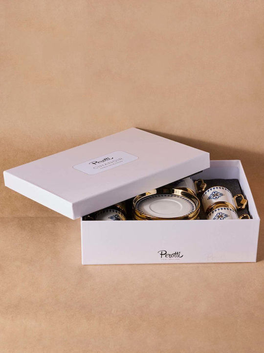 SteweHome Set Of Multicolour Porcelain Coffee Cups 6 Pieces