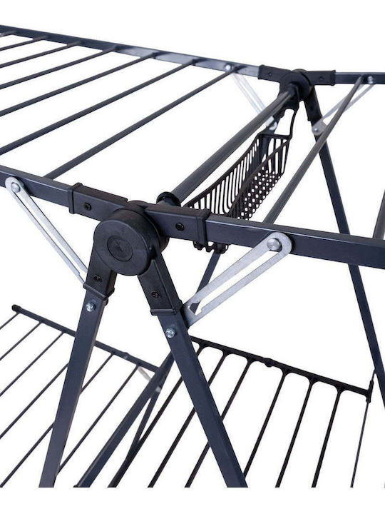 SteweHome Folding Floor Clothes Drying Rack Made of Metal with 27m Hanging Length