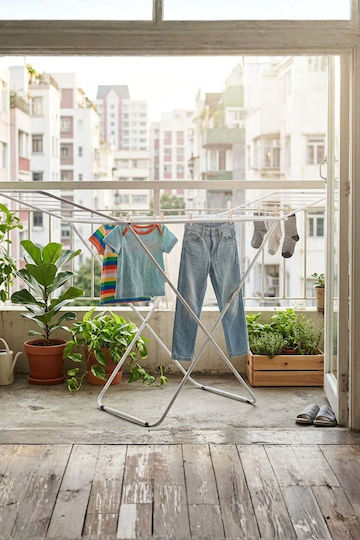 SteweHome Πτυσσόμενη Απλώστρα Δαπέδου από Μέταλλο με Μήκος Απλώματος 18m SteweHome Πτυσσόμενη Απλώστρα Δαπέδου από Μέταλλο με Μήκος Απλώματος 18m