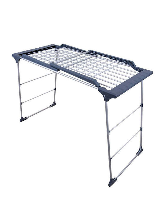 SteweHome Folding Floor Clothes Drying Rack Aluminum for Garden