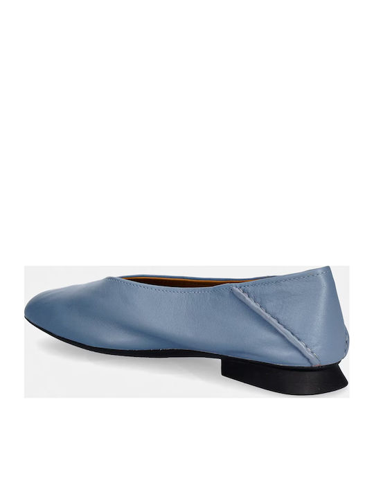 Casi Myra Leather Women's Ballerina Shoes in Blue Colour