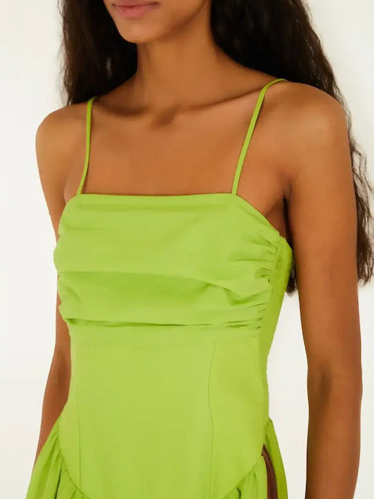 Summer Maxi Dress for Wedding and Christening Green