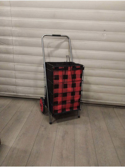 Υφασμάτινο Καρότσι Λαϊκής Κόκκινο 100x35x100cm