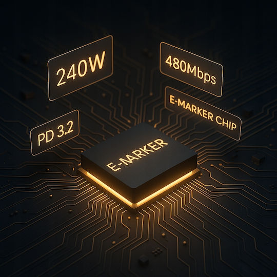 Co2 Cablu Usb-c Încărcare Rapidă Samsung Apple Usb Tip C Pd 5a 240w 3m