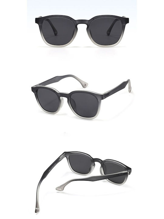 Techsuit Oversized Παιδικά Γυαλιά Ηλίου με Polarized Φακό Μαύρα
