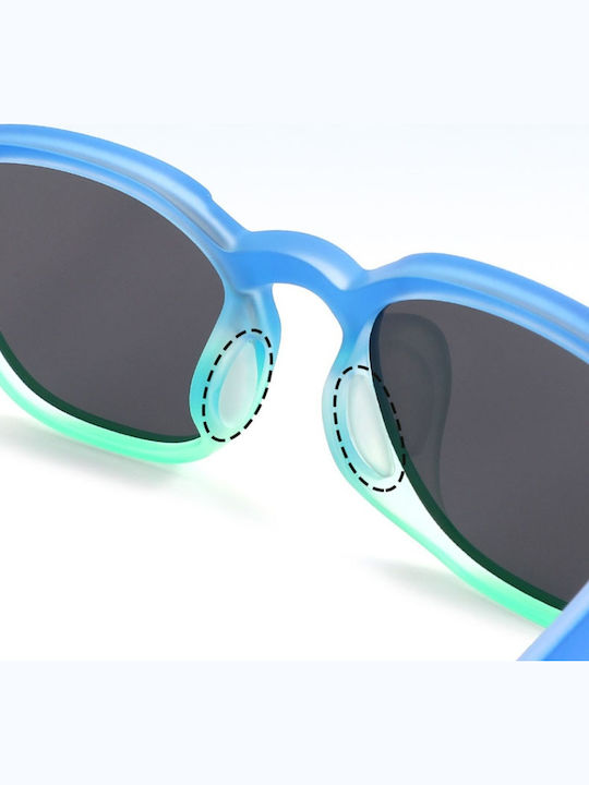 Techsuit Oversized Παιδικά Γυαλιά Ηλίου με Polarized Φακό Μαύρα