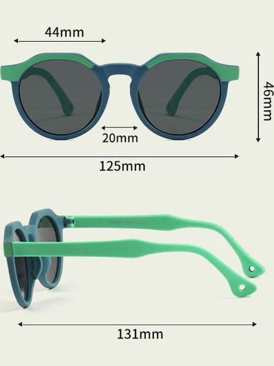 Techsuit Ochelari De Soare Pentru Copii Rotunzi Cu Lentile Polarized Negri