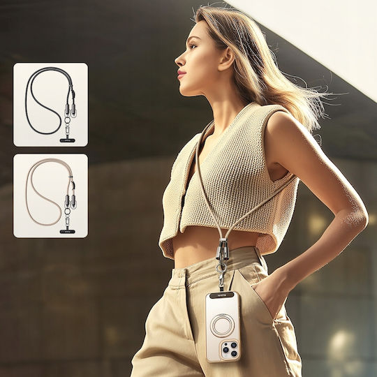 Mcdodo Phone Lanyard Neck Crossbody Insert Beige Usb-c Cable 60w