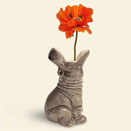 Donkey Decorative Glass Vase Hungry Hippos Grey