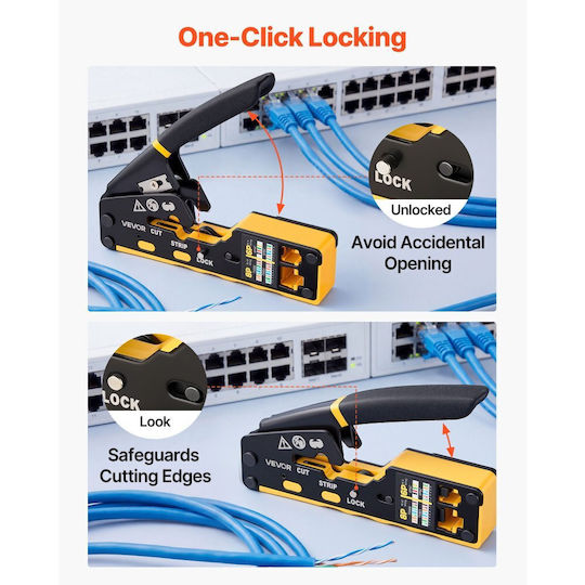 Vevor Network Crimping Pliers RJ12 RJ11 RJ45 with Stripper