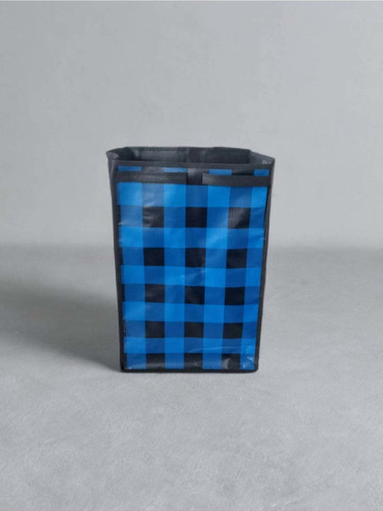 Stewehome Shopping Basket Bag Wire Blue Checked Blue 39x57 Cm
