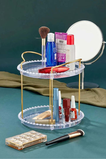 Stewehome Organizator Multifuncțional Pentru Baie Bijuterii Cosmetice 2 Niveluri Decorațiune Aurie Multicolor Stewehome Organizator Multifuncțional Pentru Baie Bijuterii Cosmetice 2 Niveluri Decorațiune Aurie Multicolor