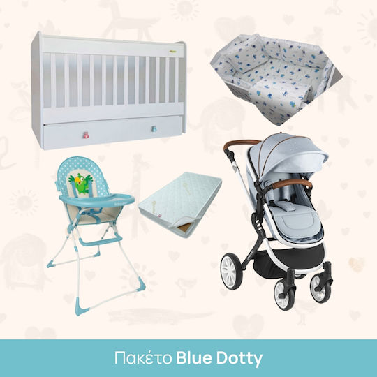 Beboulino Σετ Κούνιας Doty Blue Dotty 8τμχ