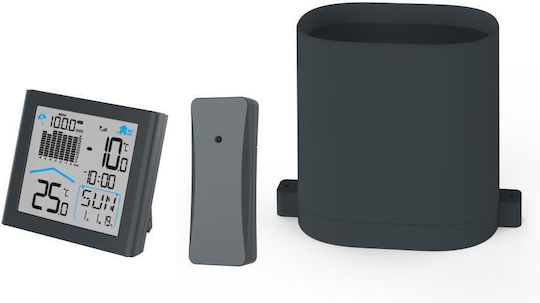 HAMA Rainy 00186420 Drahtlos Wetterstation Digital Wandmontiert / Tischplatte Schwarz