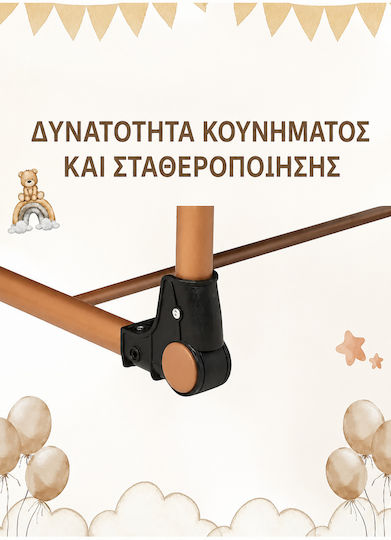 SteweHome Λίκνο με Στρώμα και Ρόδες Ροζ