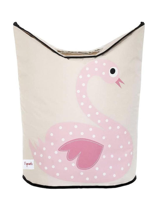 3 Sprouts Детска кошница за играчки Swan Розов 50x29x57см 1бр