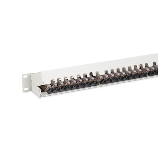 Digitus Пач Панел 19'' 24x RJ45 LSA Ниво Cat.6a Екраниран 1U Сив Кабелен Насочващ