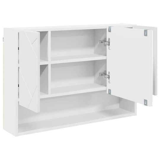 vidaXL Waschtisch mit Waschbecken, Spiegel & Säule L76.5xB35xH64cm White