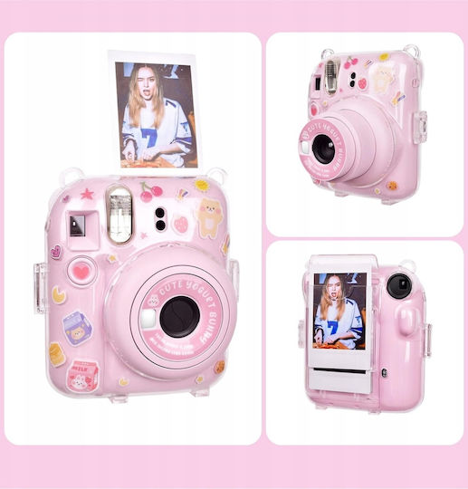 Etui Silicone Case + Stickers + Strap Fujifilm Instax Mini 12 Camera