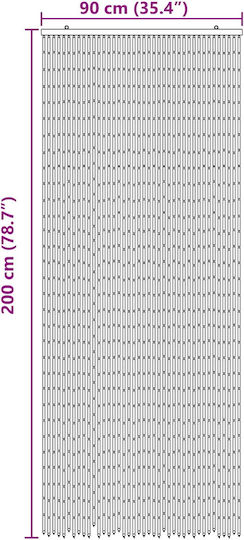 vidaXL Bamboo Door Curtain Multicoloured 90x200cm 42030045