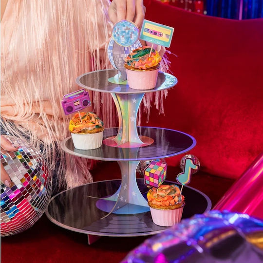 Stand Tray Muffins Cupcakes Cookies Retro Disco 80s Party