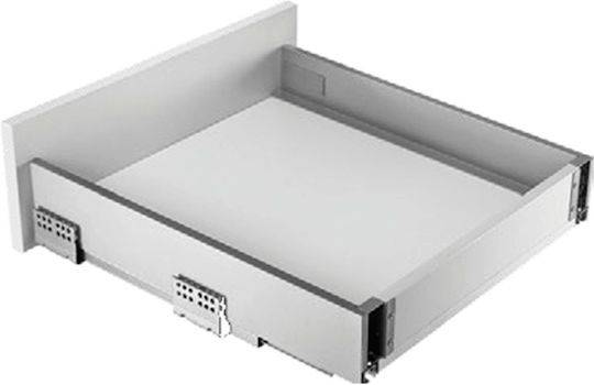 Schublade Mgs Slim Line mit Bremse 500mm H128mm Weiß