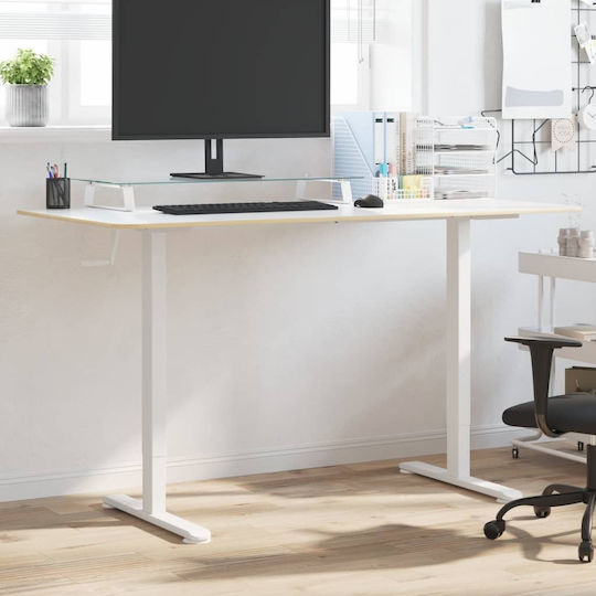 Vidaxl Σκελετός Όρθιου Γραφείου Λευκός 94-135 X60x 70-114 Εκ Ατσάλι