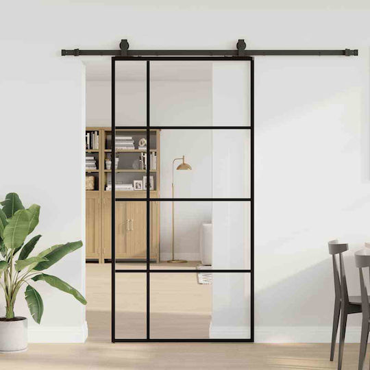 Vidaxl Συρόμενη Πόρτα Σετ Μηχανισμών Μαύρο 102,5 X 205 Εκ Γυαλί Esg Vidaxl Συρόμενη Πόρτα Σετ Μηχανισμών Μαύρο 102,5 X 205 Εκ Γυαλί Esg