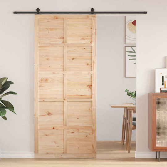 vidaXL Innentür Natur Holz 80 x 2,5 x 208 cm Massivholz Kiefernbraun