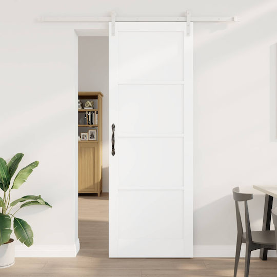 Vidaxl Συρόμενη Πόρτα Λευκό 83 X 232 Εκ Μασίφ Ξύλο Πεύκου Vidaxl Συρόμενη Πόρτα Λευκό 83 X 232 Εκ Μασίφ Ξύλο Πεύκου