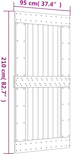 Vidaxl Плъзгаща Се Врата Естествено Черно 95 X 210 См